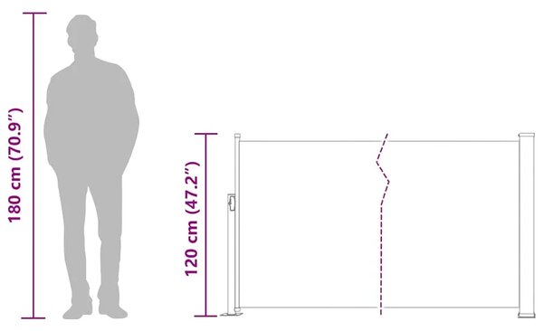 Uvlačiva bočna tenda za terasu 117x514 cm smeđa - Smeđa 117 x 500 cm 1 Smeđa