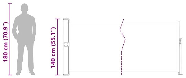 Uvlačiva bočna tenda za terasu 140 x 514 cm siva - Siva 140 x 500 cm 1 Siva