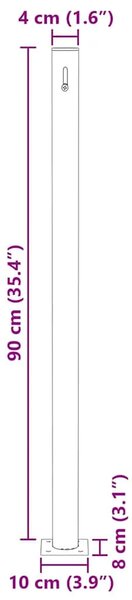 Uvlačiva bočna tenda za terasu 140 x 514 cm siva - Siva 140 x 500 cm 1 Siva