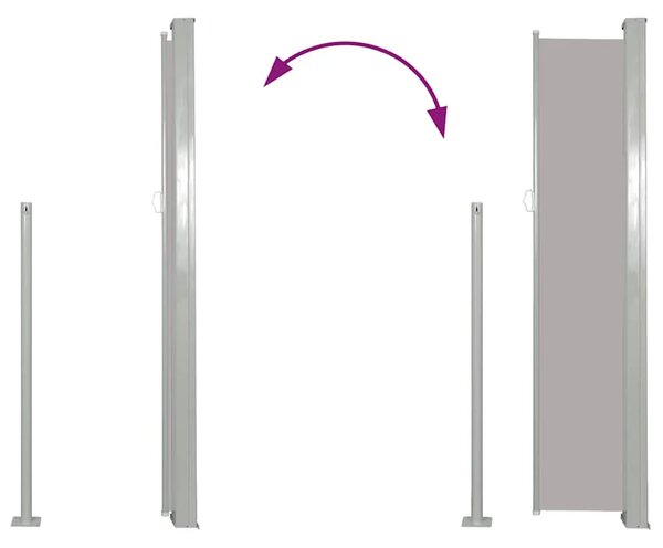 Uvlačiva bočna tenda za terasu 100 x 500 cm siva - Siva 100 x 500 cm 1 Siva
