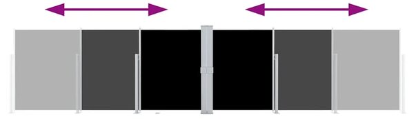 Uvlačiva bočna tenda 140 x 600 cm crna - Crna 140 x 600 cm 1 Crna