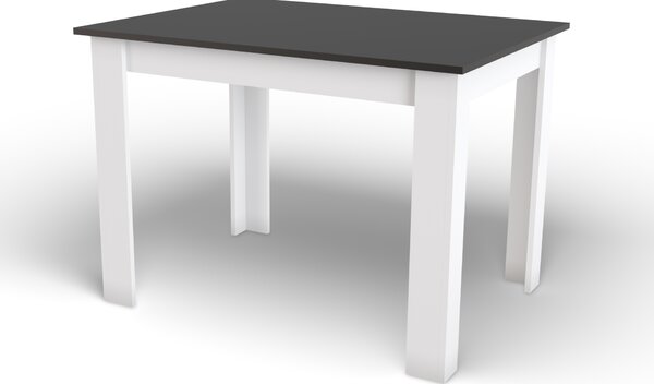 Crni blagovaonski stol sa bijelim nogama MADO 120x80