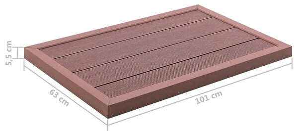 Podni element za solarni tuš smeđi 101 x 63 x 5 5 cm WPC - Smeđa 1 Smeđa