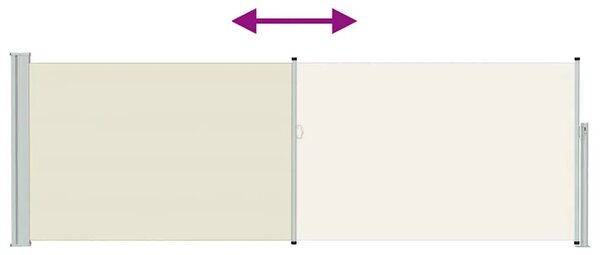 Uvlačiva bočna tenda za terasu 100 x 314 cm krem - Krema 100 x 300 cm 1 Krema