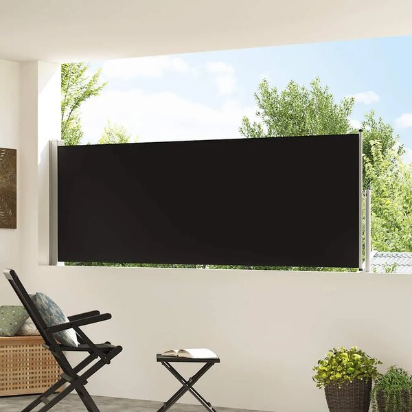 Uvlačiva bočna tenda za terasu 100 x 314 cm crna - Crna 100 x 300 cm 1 Crna