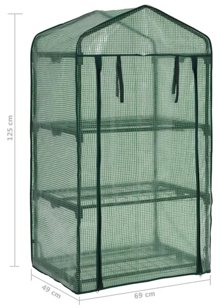 Mini staklenik s 3 razine 69 x 49 x 125 cm