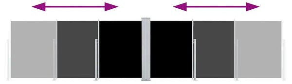 Uvlačiva bočna tenda 100 x 600 cm crna - Crna 100 x 600 cm
