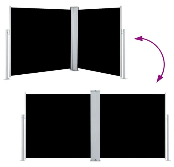 Uvlačiva bočna tenda 100 x 600 cm crna - Crna 100 x 600 cm