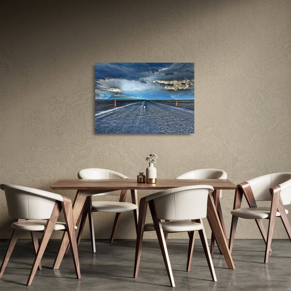 Staklena slika ceste u oluji (70x50 cm)
