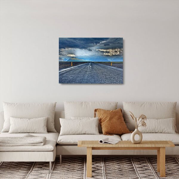 Staklena slika ceste u oluji (70x50 cm)