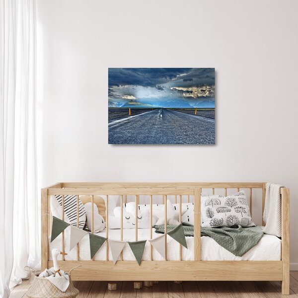 Staklena slika ceste u oluji (70x50 cm)