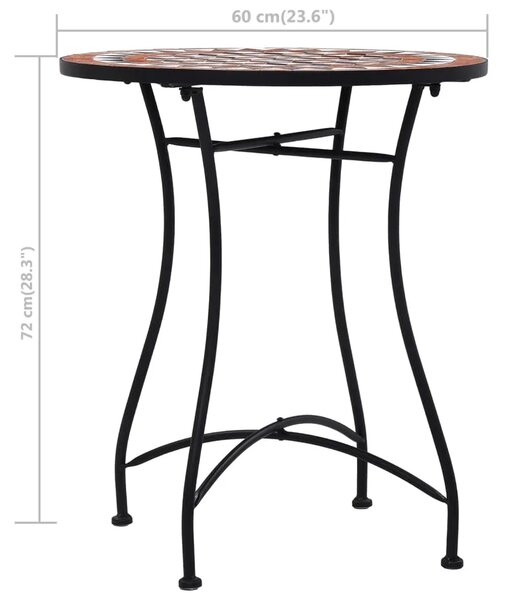 Bistro stolić s mozaikom smeđi 60 cm keramički - Smeđa 60 cm 1 Smeđa