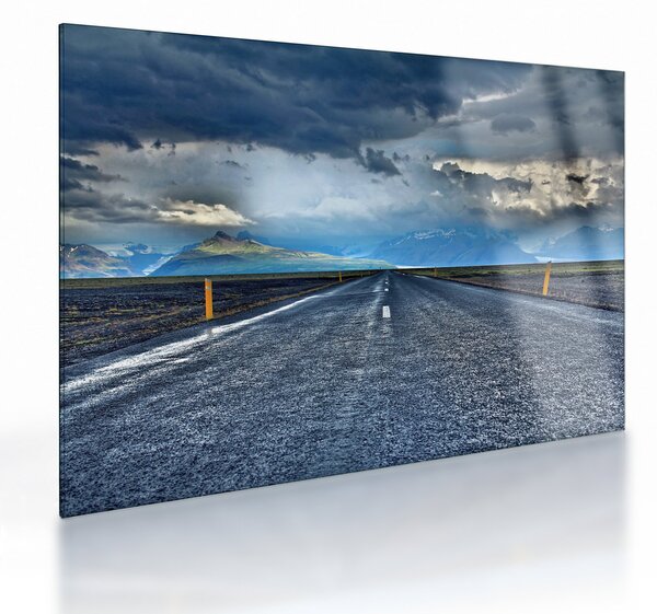 Staklena slika ceste u oluji (70x50 cm)