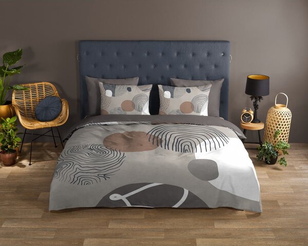 Siva pamučna posteljina za krevet za jednu osobu/za produženi krevet 140x220 cm Hendrik – Good Morning