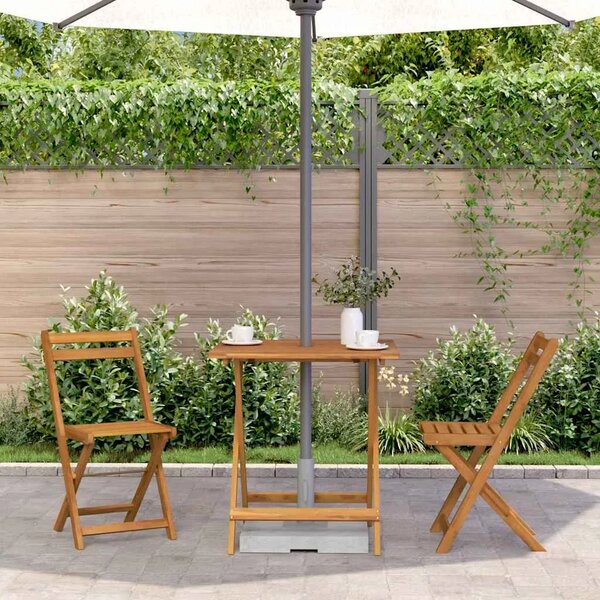 Sklopivi vrtni stol od masivnog bagremovog drva 70 x 70 x 75 cm - 1 70 cm Četvrtasto 70 cm