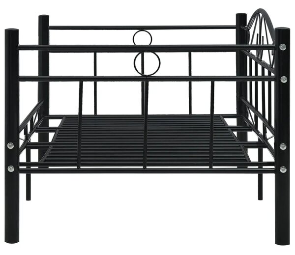 Okvir za dnevni ležaj crni metalni 90 x 200 cm - Crna Crna