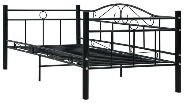 Okvir za dnevni ležaj crni metalni 90 x 200 cm - Crna Crna
