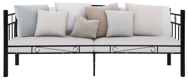 Okvir za dnevni ležaj crni metalni 90 x 200 cm - Crna Crna