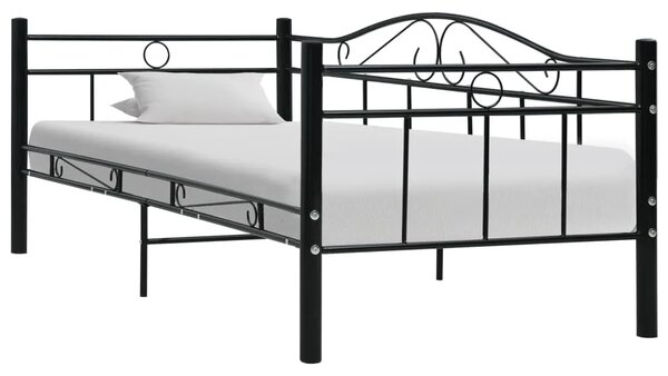 Okvir za dnevni ležaj crni metalni 90 x 200 cm - Crna Crna