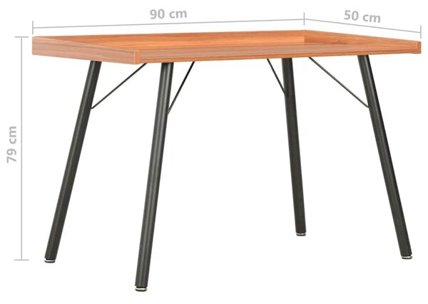 Radni stol smeđi 90 x 50 x 79 cm - Crna i smeđa Crna i smeđa