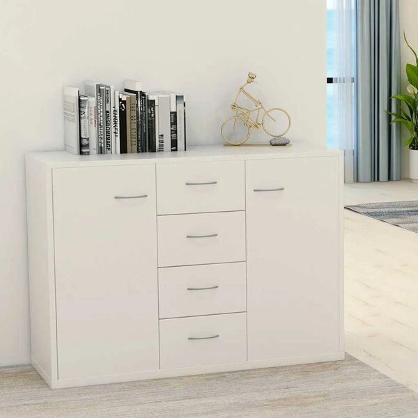 Komoda bijela 88 x 30 x 65 cm od konstruiranog drva - Bijela 1 Bijela