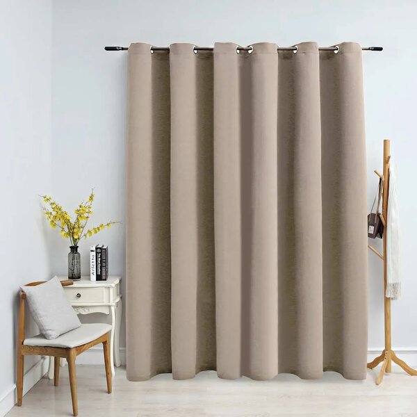Zavjesa za zamračivanje s metalnim prstenima bež 290 x 245 cm - Bež 1 Bež