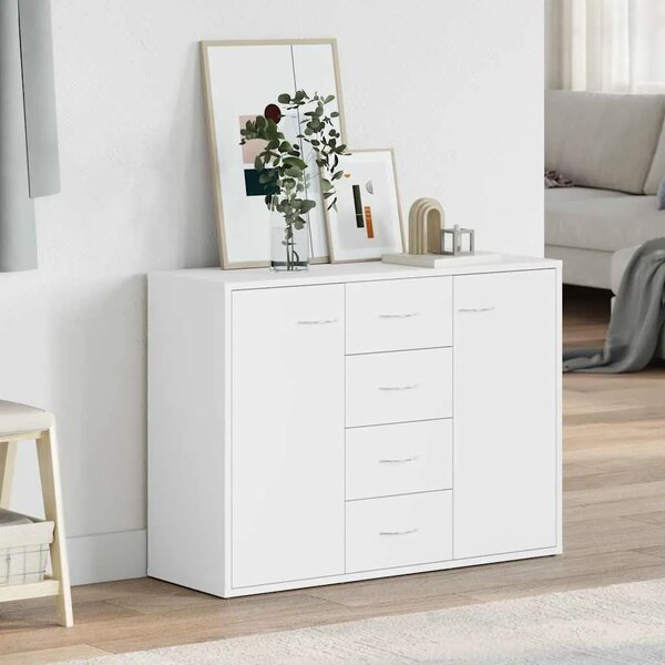 Komoda bijela 88 x 30 x 65 cm od konstruiranog drva - Bijela 1 Bijela