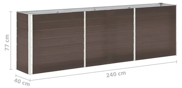 Povišena gredica - Vrtna gredica od pocinčanog čelika 240x40x77 cm smeđa - Smeđa 240 x 40 x 77 cm 1 240 x 40 x 77 cm