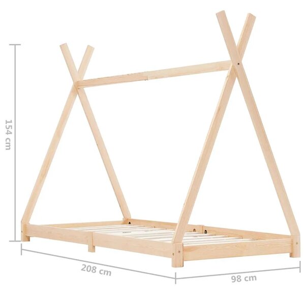 Okvir za dječji krevet od masivne borovine 90 x 200 cm - Smeđa 90 x 200 cm Smeđa 90 x 200 cm