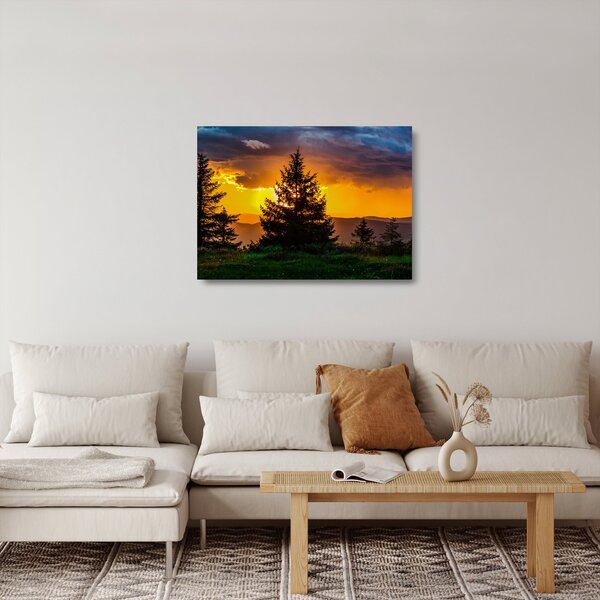 Staklena slika - četinjače (70x50 cm)
