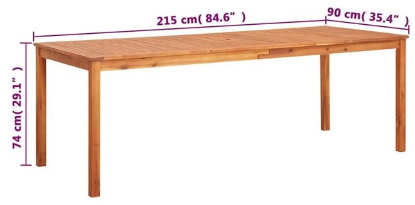 Vrtni stol od masivnog bagremovog drva 215 x 90 x 74 cm - 215 x 90 x 74 cm 1 215 x 90 x 74 cm
