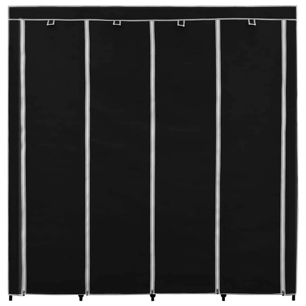 Ormar s 4 odjeljka crni 175 x 45 x 170 cm - Crna 1 1 Crna