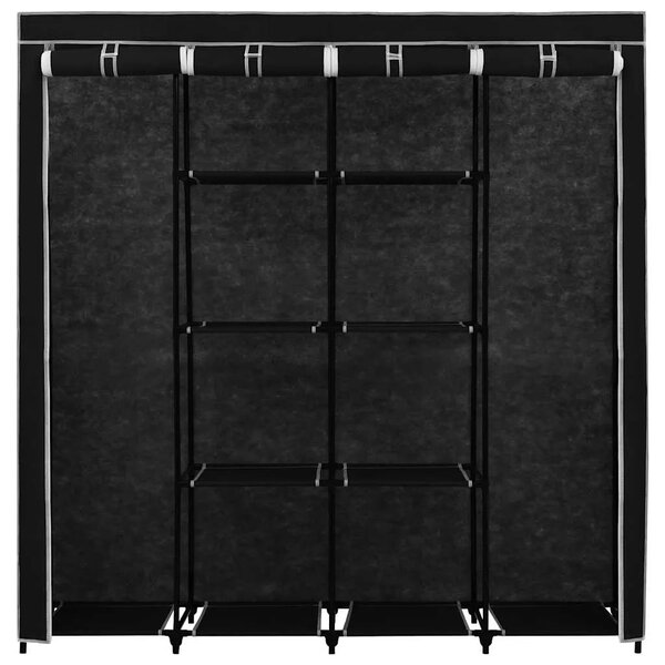 Ormar s 4 odjeljka crni 175 x 45 x 170 cm - Crna 1 1 Crna