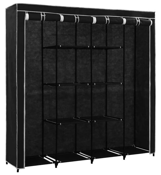 Ormar s 4 odjeljka crni 175 x 45 x 170 cm - Crna 1 1 Crna