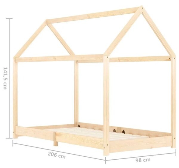 Okvir za dječji krevet od masivne borovine 90 x 200 cm - Smeđa 90 x 200 cm Smeđa 90 x 200 cm
