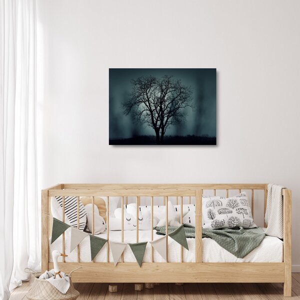 Staklena slika stabla u pomrčini (70x50 cm)