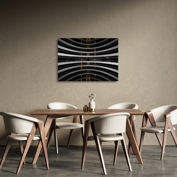 Apstraktna staklena slika - zgrada (70x50 cm)