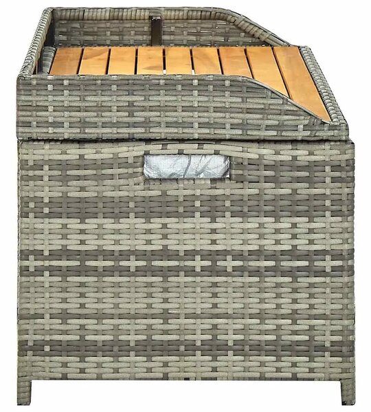 Vrtna klupa za pohranu od poliratana 120 cm siva - Siva 120 x 50 x 50 cm 1 1