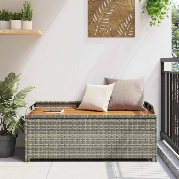 Vrtna klupa za pohranu od poliratana 120 cm siva - Siva 120 x 50 x 50 cm 1 1