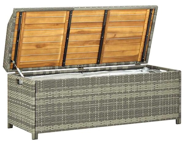 Vrtna klupa za pohranu od poliratana 120 cm siva - Siva 120 x 50 x 50 cm 1 1