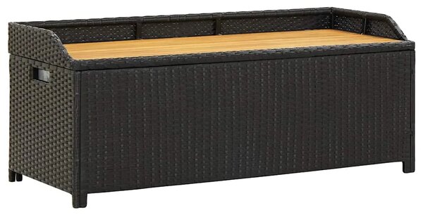Vrtna klupa za pohranu od poliratana 120 cm crna - Crna 120 x 50 x 50 cm 1 1
