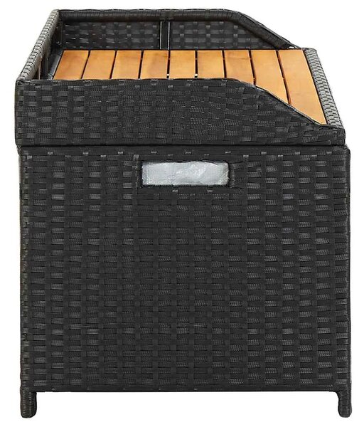 Vrtna klupa za pohranu od poliratana 120 cm crna - Crna 120 x 50 x 50 cm 1 1