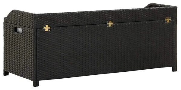 Vrtna klupa za pohranu od poliratana 120 cm crna - Crna 120 x 50 x 50 cm 1 1