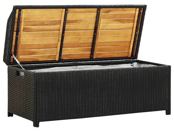 Vrtna klupa za pohranu od poliratana 120 cm crna - Crna 120 x 50 x 50 cm 1 1