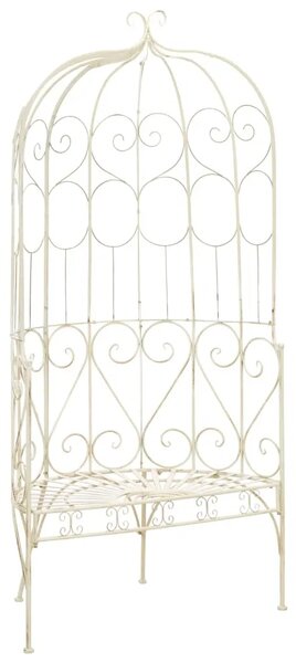 Vrtna klupa 95 cm željezna antikna bijela - Bijela 95 cm 1 1