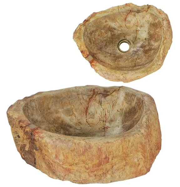 Lavabo - Umivaonik od fosilnog kamena 45 x 35 x 15 cm krem