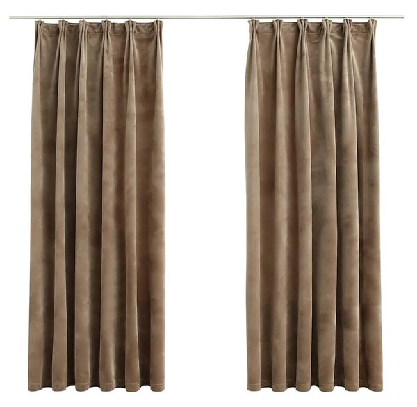 Zavjese za zamračivanje 2 kom baršunaste bež 140 x 175 cm - Bež 140 x 175 cm 2 Bež