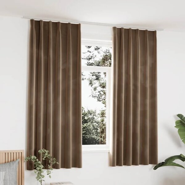 Zavjese za zamračivanje 2 kom baršunaste bež 140 x 175 cm - Bež 140 x 175 cm 2 Bež