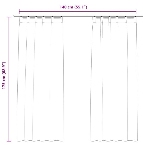 Zavjese za zamračivanje 2 kom baršunaste bež 140 x 175 cm - Bež 140 x 175 cm 2 Bež