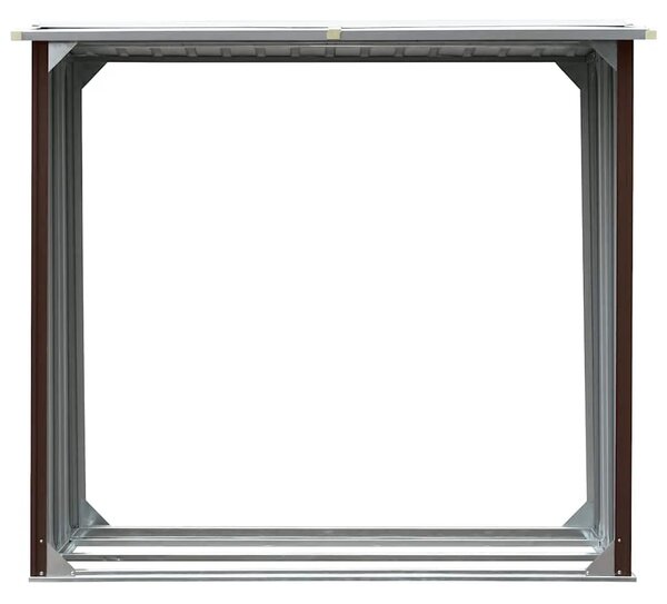 Spremište za drva - Vrtna ostava za drva od pocinčanog čelika 172x91x154 cm smeđa - Smeđa Smeđa